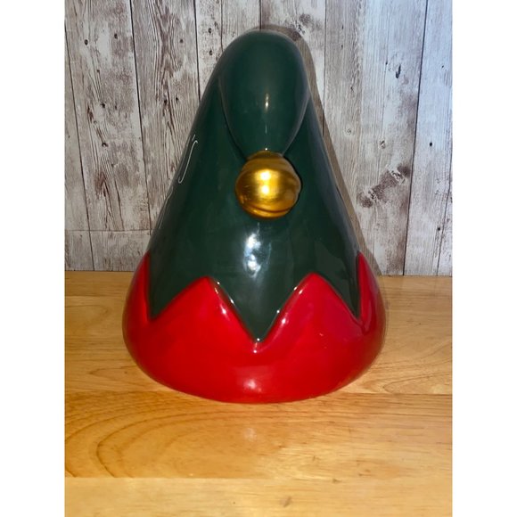 Rae Dunn Ceramic Christmas Elf Santa's Helper Hat Decor - Picture 2 of 9